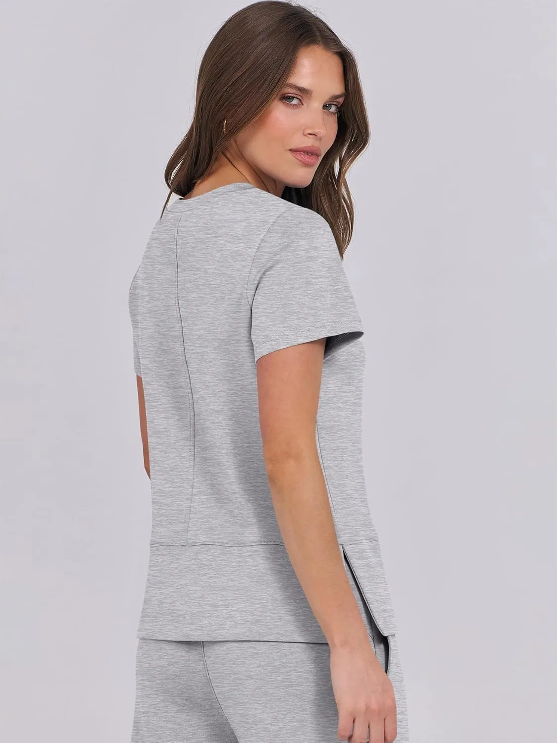 ANRABESS Women 2 Piece Lounge Sets Summer Travel Sweat Outfits Short Sleeve Wide Leg Casual Matching Tracksuits Clothes