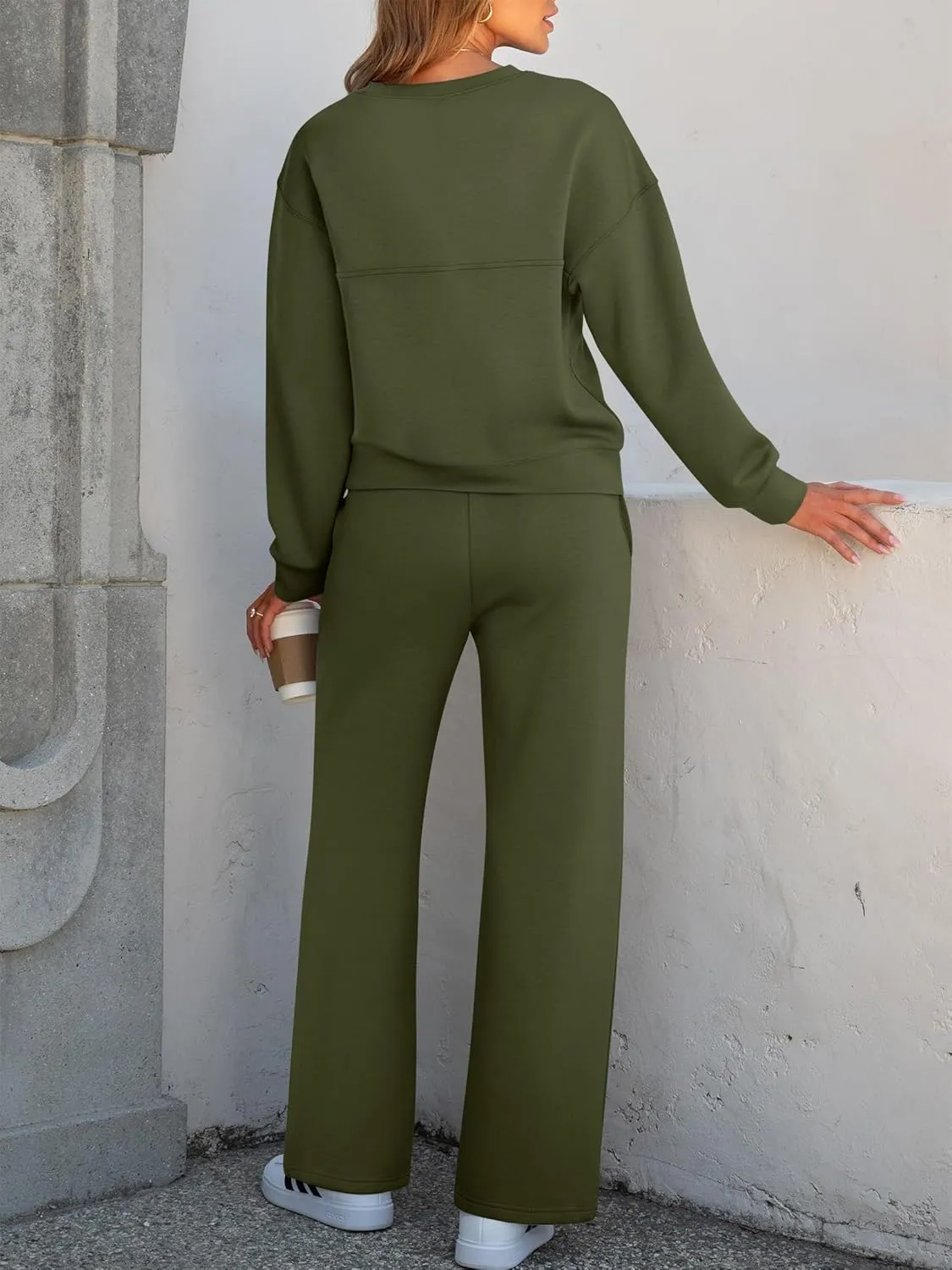 ANRABESS Women 2 Piece Set Long Sleeve Sweatsuit Sweatpants Tracksuit Sweat Casual Matching 2024 Travel Fall Trendy Outfits