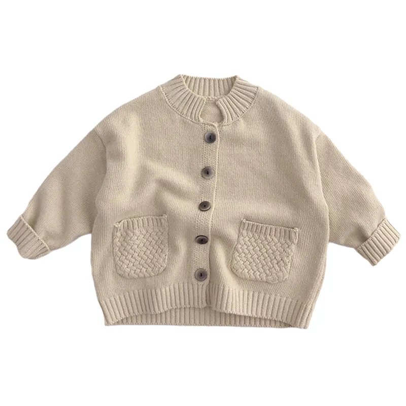 Baby Kid Unisex Solid Color Cardigan