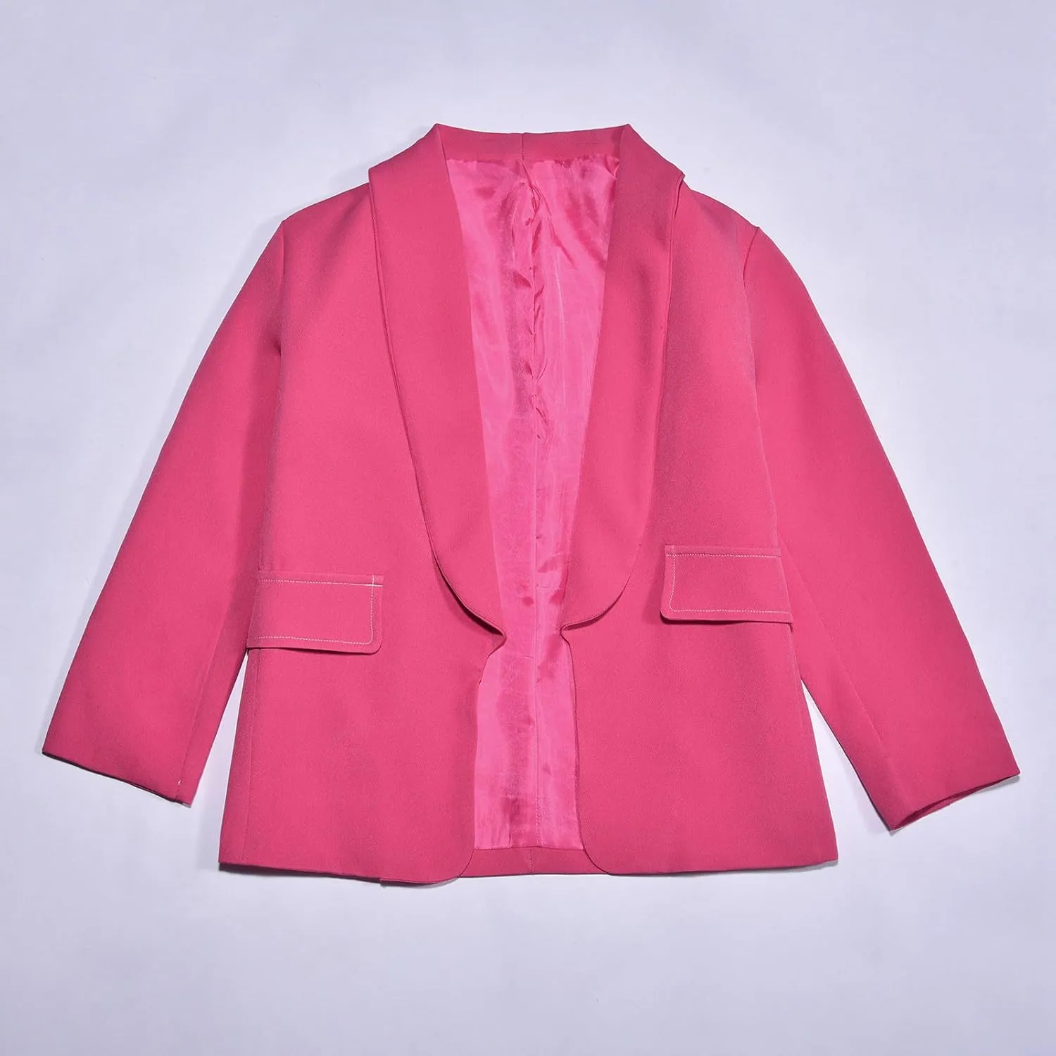 Blazer Jacket For Teen Girls Y2K Solid Lapel Formal Suit Coat Long Sleeve Casual Plus Open Front Dress Tops With Inner Pocket