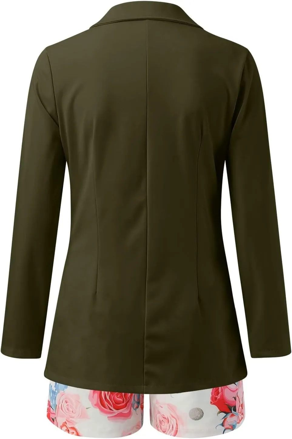 Blazer Sets Women 2 Piece Outfits with Belt Business Casual Jackets Elegant Cardigan Coat Floral Shorts Suit