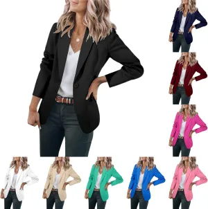 Blazers for Women Business Casual Suit Jackets Slim Fit Dressy Office Work Outfits Lightweight One Button Cardigan