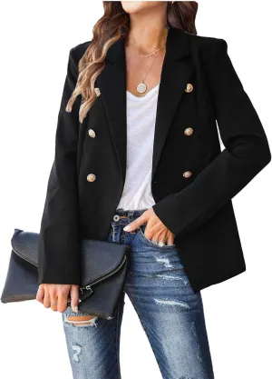 Blazers for Women Bussiness Casual Long Sleeve Suite Jacket Work Cardigan Blazer Jackets Button Down Solid Lapel Coat