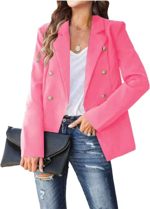 Blazers for Women Bussiness Casual Long Sleeve Suite Jacket Work Cardigan Blazer Jackets Button Down Solid Lapel Coat