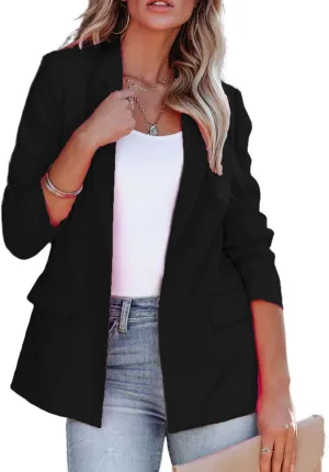 Blazers for Women Bussiness Casual Long Sleeve Suite Jacket Work Cardigan Blazer Jackets Solid Lapel Coat with Pocket