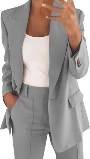 Blazers for Women Casual Long Sleeve Blazer Coat Dressy Work Jackets Professional Office Jacket Business Suit Jacket