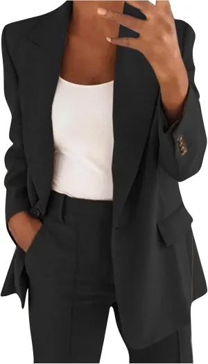 Blazers for Women Casual Long Sleeve Blazer Coat Dressy Work Jackets Professional Office Jacket Business Suit Jacket