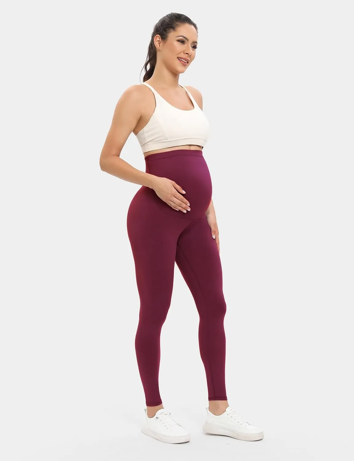 Buttergene 4 Pack Women's Creamlush Maternity Leggings Maternity Yoga Pants Pregnancy Leggings Maternity Clothes