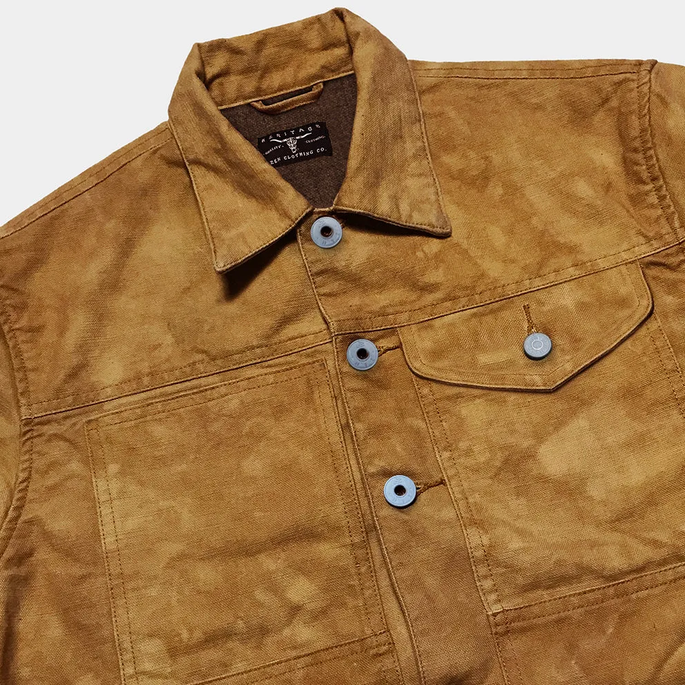 BZEN M.3336RL-TRINITY 7 POCKET YELLOWSTONE INSPIRED LINED VEGGIE DYED CANVAS JACKET-12OZ-E0 BRONZE