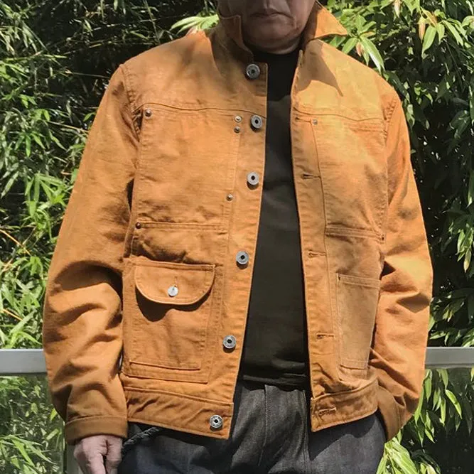 BZEN M.3336RL-TRINITY 7 POCKET YELLOWSTONE INSPIRED LINED VEGGIE DYED CANVAS JACKET-12OZ-E0 BRONZE