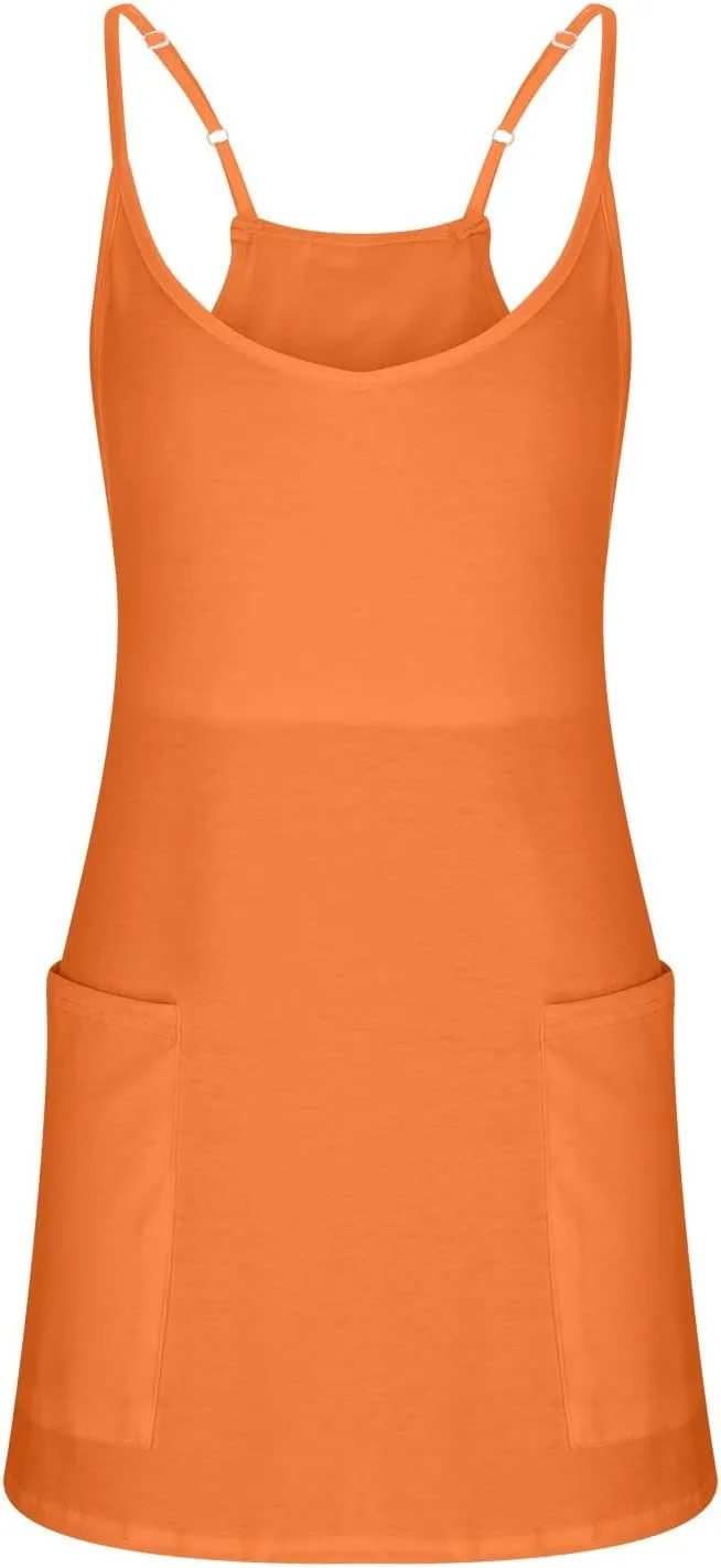 Ceboyel Short Summer Dress for Women Strappy Athletic Romper Hot Shot Mini Dress Workout Onesie Outfits With Pockes 2024