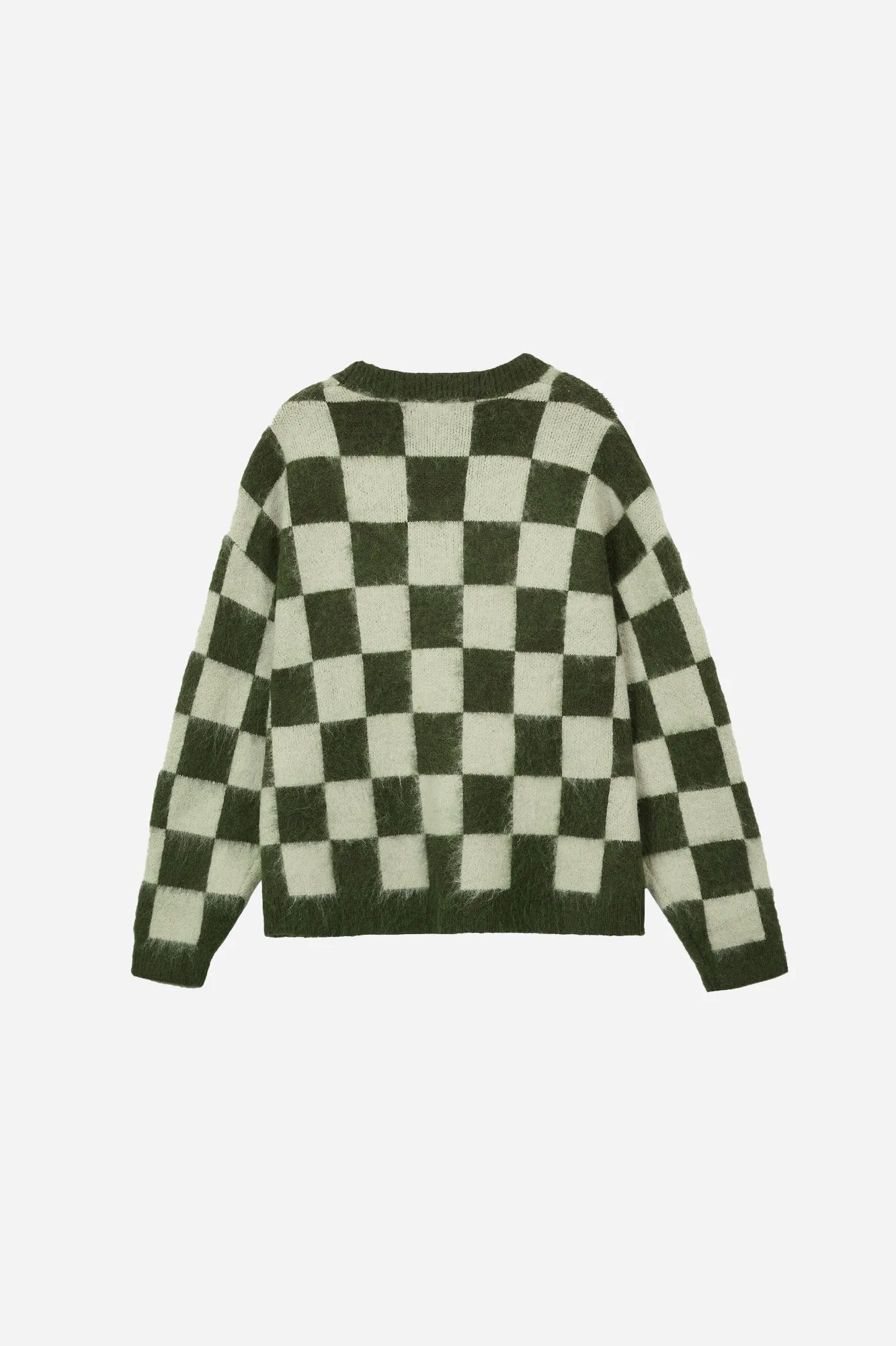 Checkers Mohair Cardigan - Green