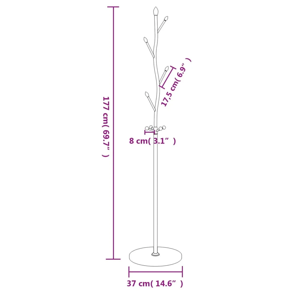 Coat Stand White 177 cm Powder-coated Iron