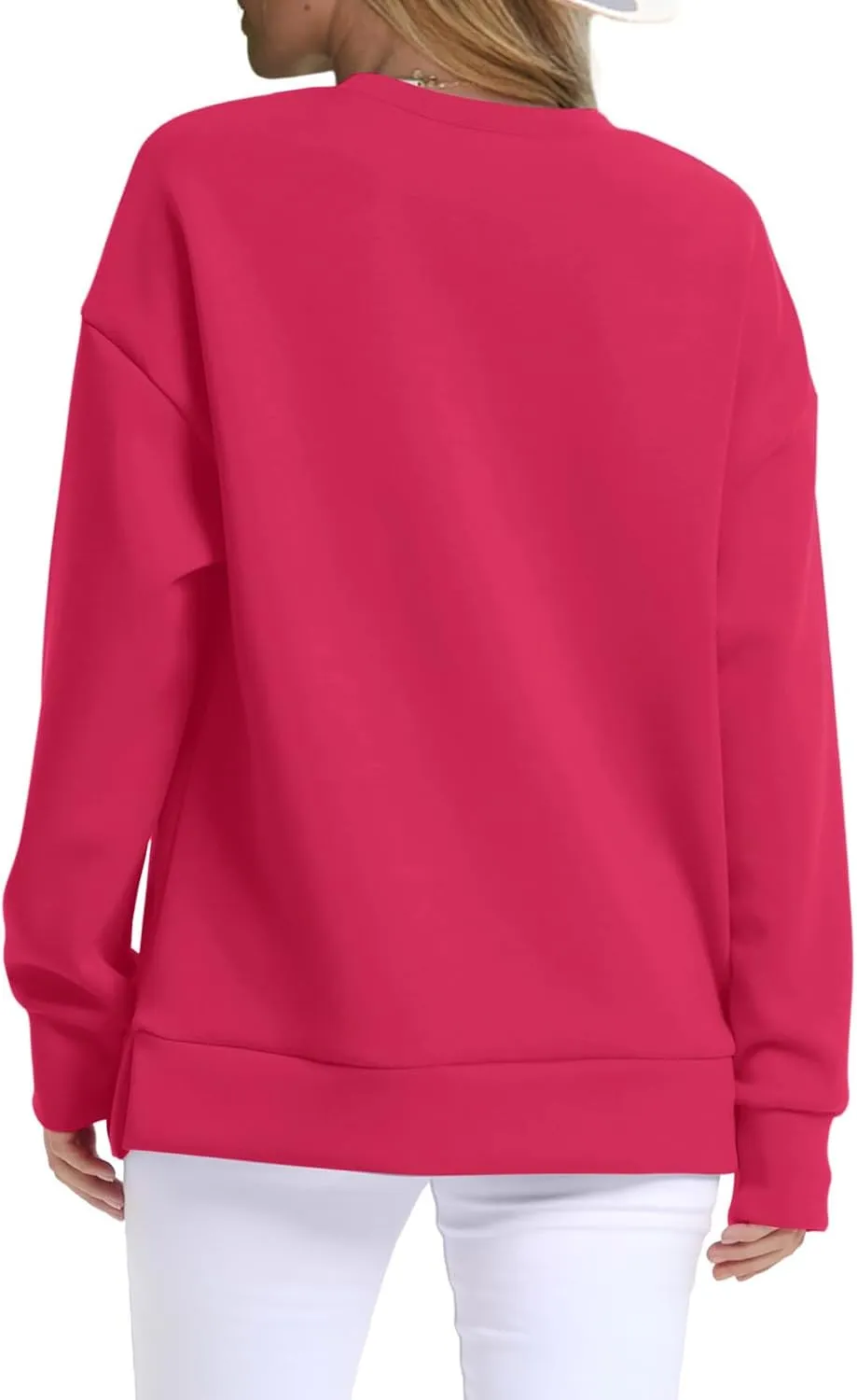 Crewneck Sweatshirts for Women Trendy 2024 Solid Color Pullover Tops Long Sleeve Sweatshirt Tunic Fall Winter Clothes