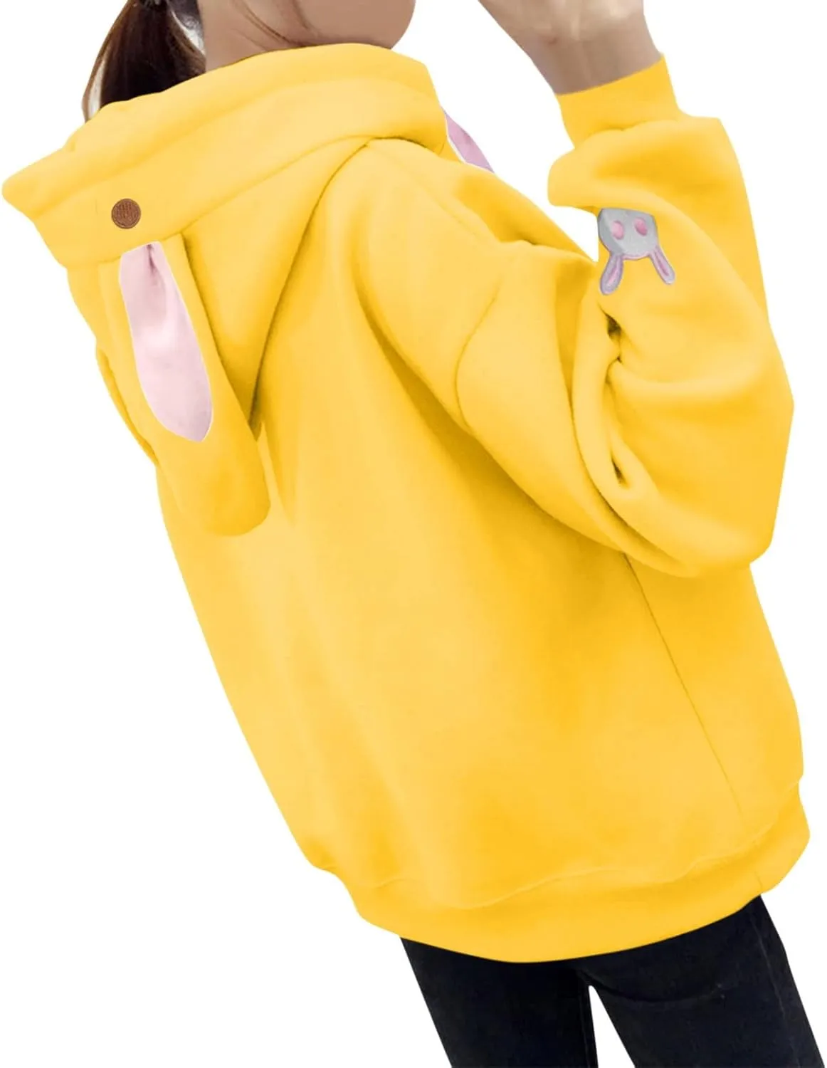 Cute Hoodies For Women Oversized Y2K Pullover Bunny Ear Hooded Sweatshirts With Pockets Long Sleeve Outfits Fall Clothes 2023