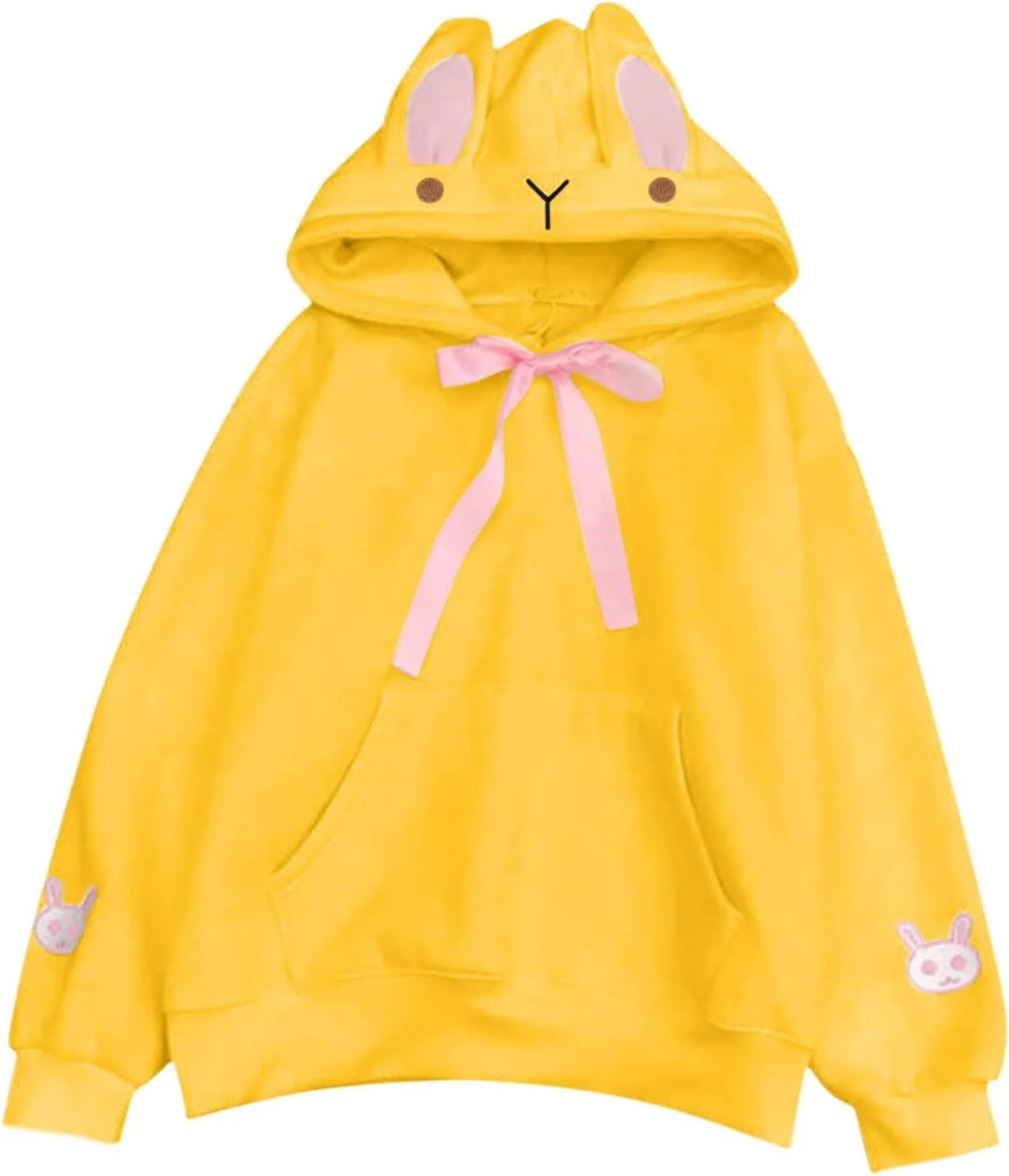 Cute Hoodies For Women Oversized Y2K Pullover Bunny Ear Hooded Sweatshirts With Pockets Long Sleeve Outfits Fall Clothes 2023