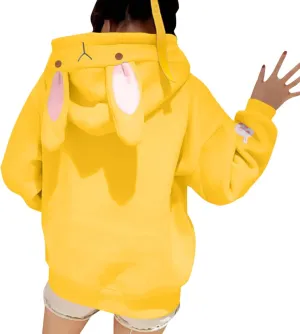 Cute Hoodies For Women Oversized Y2K Pullover Bunny Ear Hooded Sweatshirts With Pockets Long Sleeve Outfits Fall Clothes 2023
