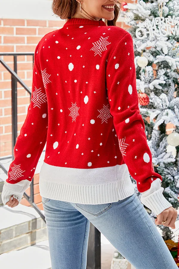 Cute Xmas Elk Graphic Christmas Sweater