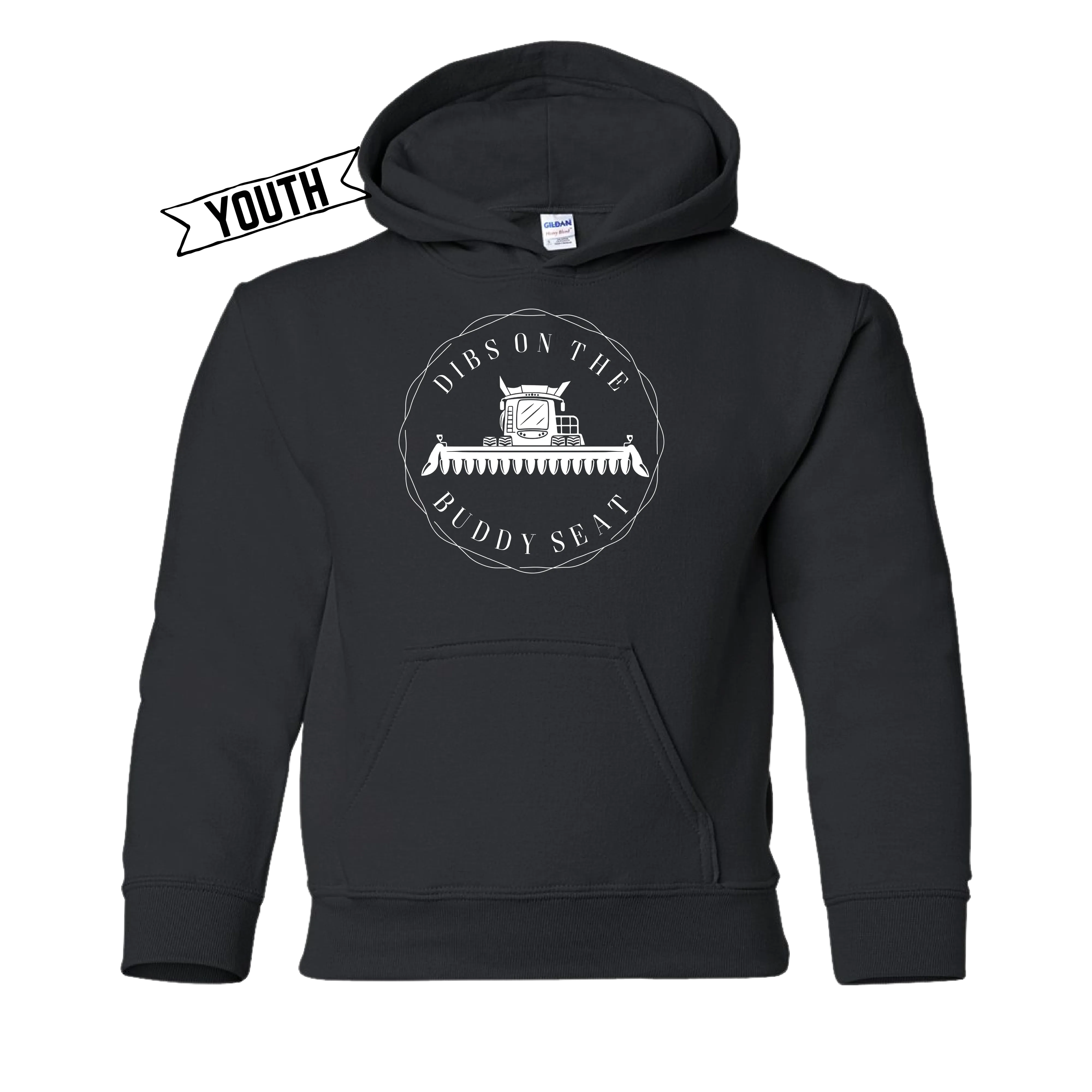 Dibs on the Buddy Seat YOUTH Harvest Tee/Crew Neck/ Hoodie