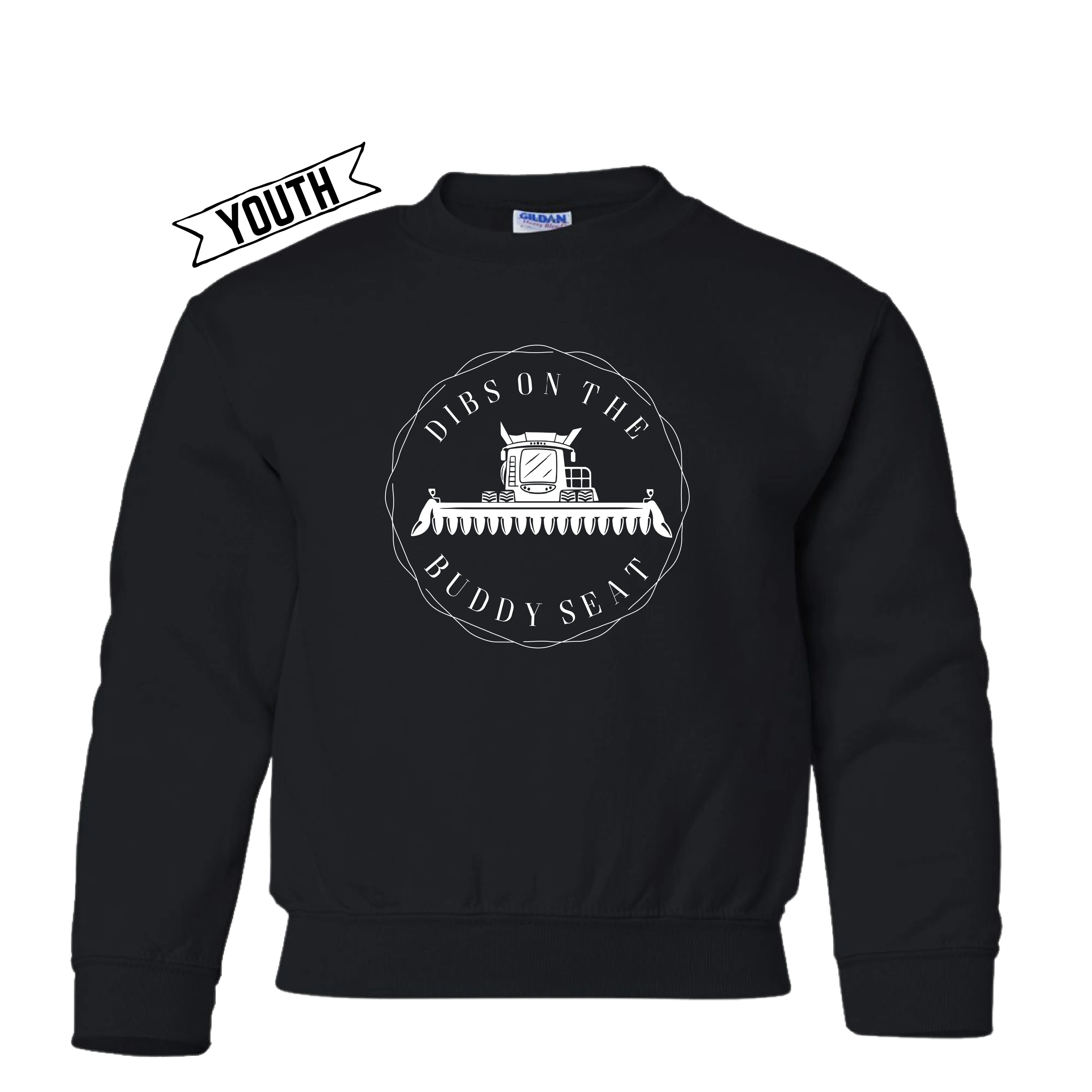 Dibs on the Buddy Seat YOUTH Harvest Tee/Crew Neck/ Hoodie