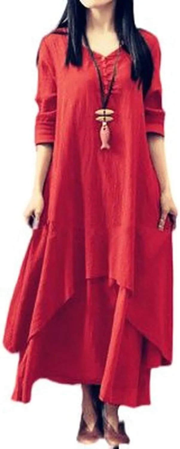 Fashionable women's dress popular short sleeve long dress