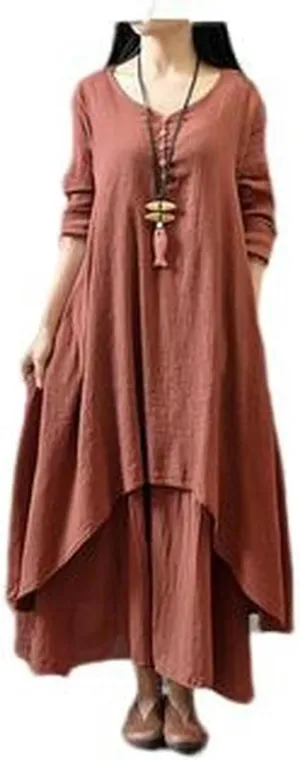 Fashionable women's dress popular short sleeve long dress