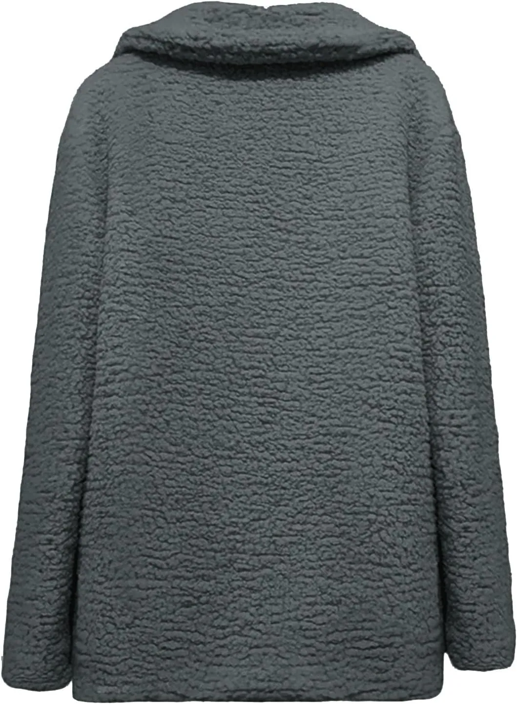Fleece Womens Jacket Faux Cardigan Loose Turn Down Button Coat Fleece Jackets Long Sleeve Fleece Women Polar Fleece