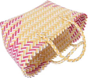 Hand-knitted Women's Bag Plastic Satchel Zipper Fashionable Tote Bag Foldable