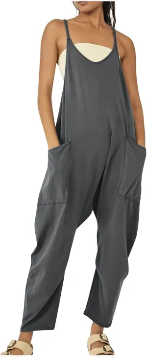 Jumpsuits for Women Casual Loose Sleeveless Jumpsuits Spaghetti Strap Harem Long Pants Romper Overalls with Pockets
