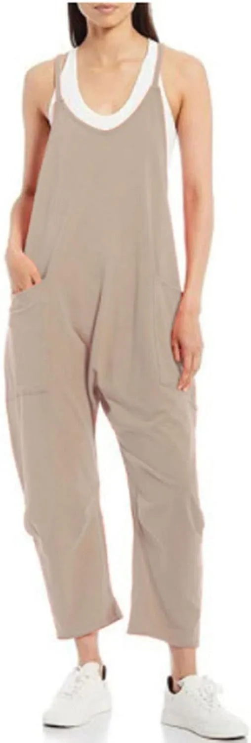 Jumpsuits for Women Casual Sleeveless Loose Fit Harem Overalls Spaghetti Strap Summer Outfits Rompers for Women 2024