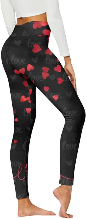 LCMTWX High Waisted Workout Leggings for Women Athletic Running Leggings Print Yoga Pants Leggings with Pockets for Women