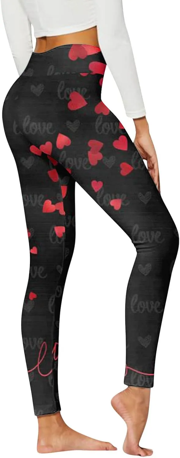 LCMTWX High Waisted Workout Leggings for Women Athletic Running Leggings Print Yoga Pants Leggings with Pockets for Women