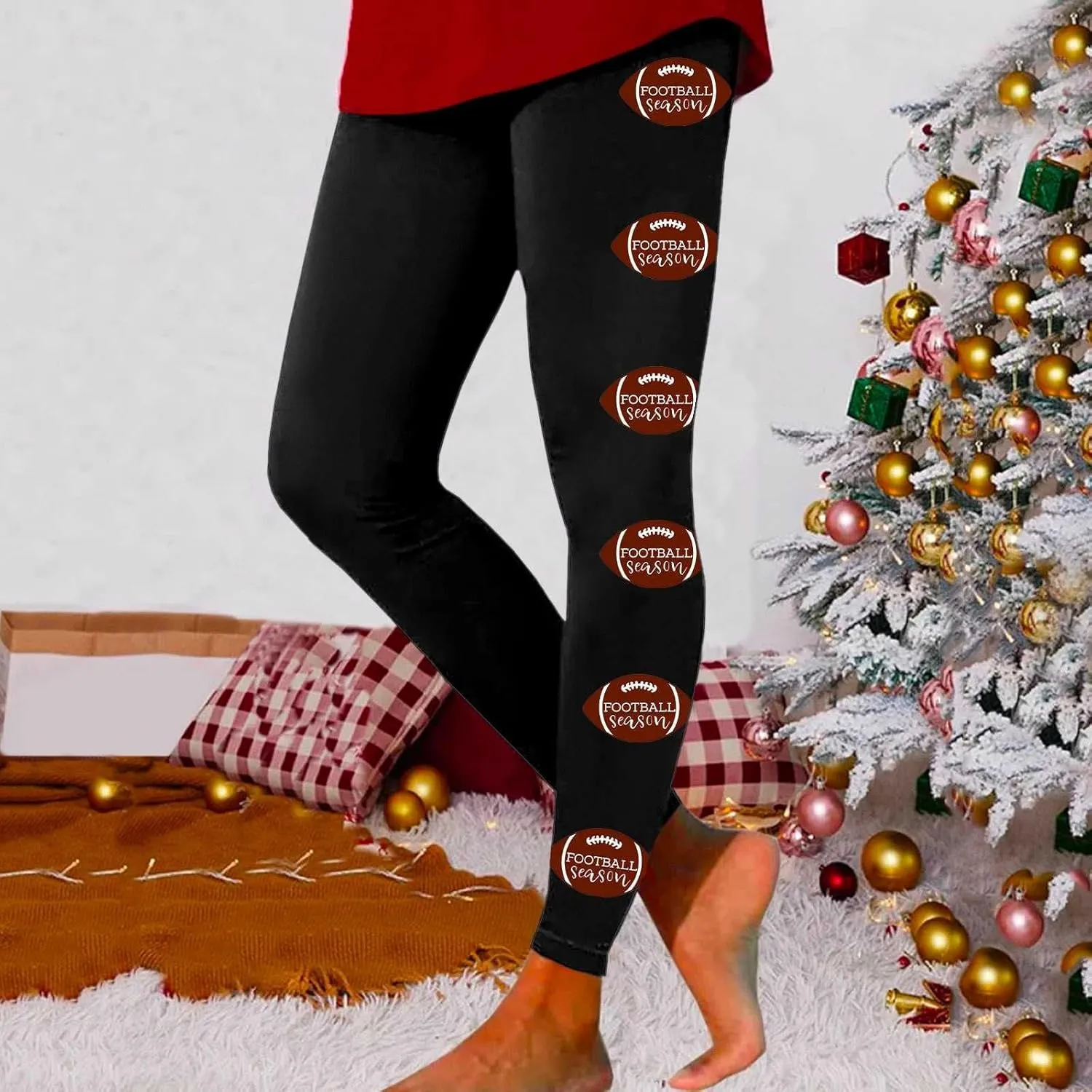 LCMTWX High Waisted Workout Leggings for Women Athletic Running Leggings Print Yoga Pants Leggings with Pockets for Women