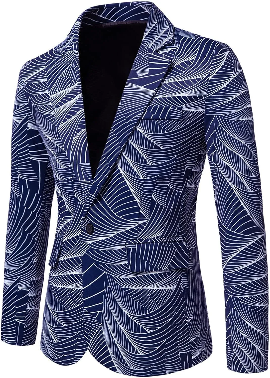 LCMTWX Mens Blazers Men's Fashion Casual Buckle Printed Single-breasted Jacket Coat Fashion Soft Work formal Sleep Suit