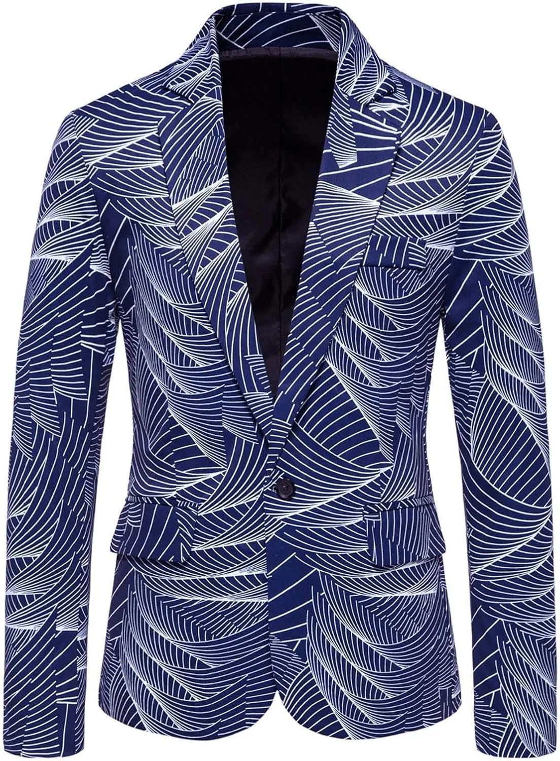 LCMTWX Mens Blazers Men's Fashion Casual Buckle Printed Single-breasted Jacket Coat Fashion Soft Work formal Sleep Suit