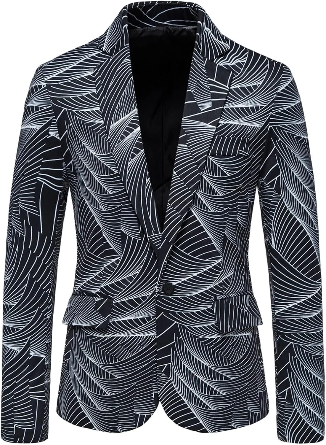 LCMTWX Mens Blazers Men's Fashion Casual Buckle Printed Single-breasted Jacket Coat Fashion Soft Work formal Sleep Suit