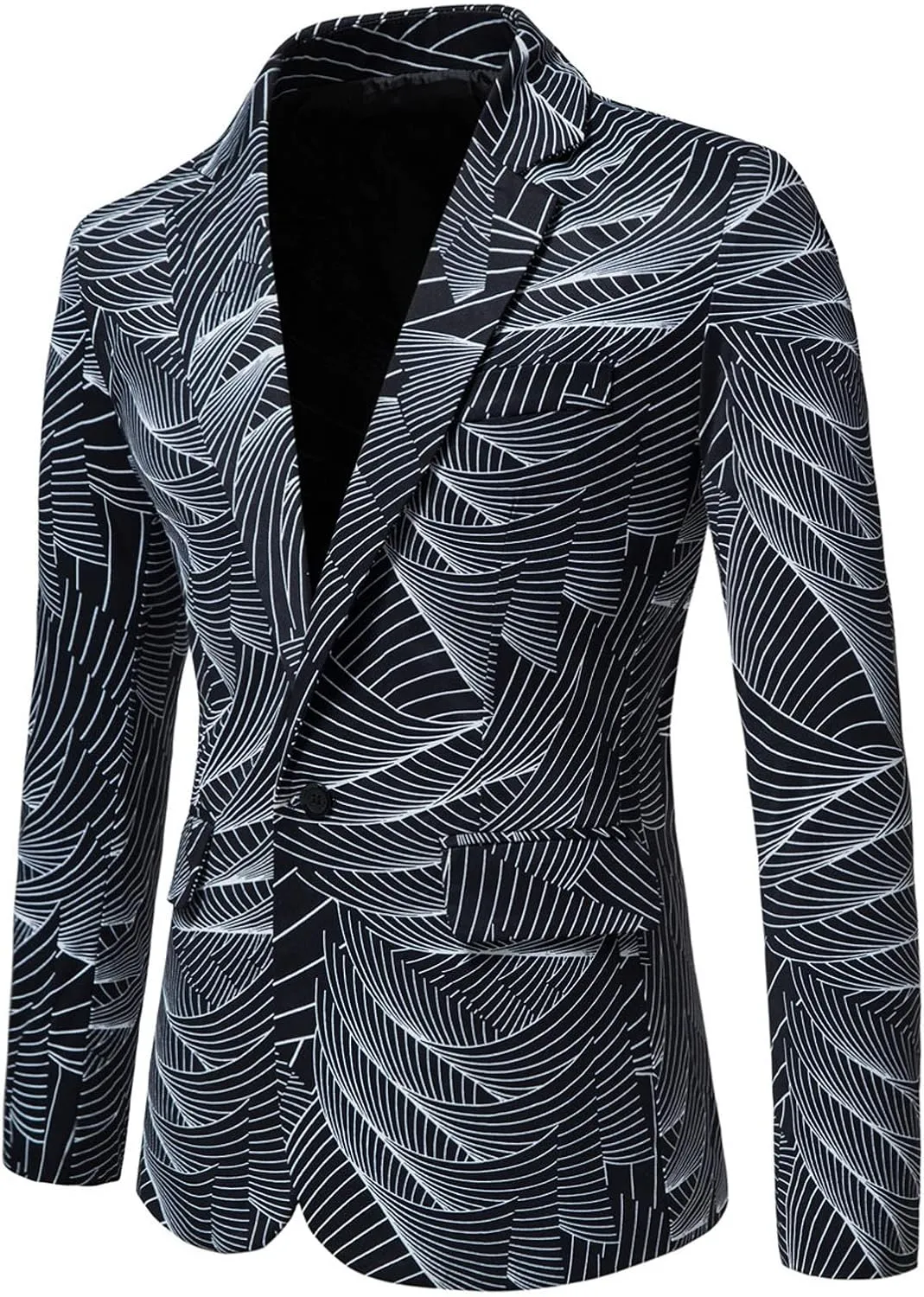 LCMTWX Mens Blazers Men's Fashion Casual Buckle Printed Single-breasted Jacket Coat Fashion Soft Work formal Sleep Suit