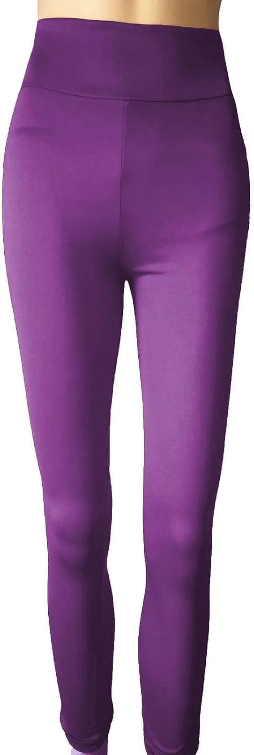 Leggings Cotton Women's Ultra Soft Solid Leggings Plus Size Tummy Control Athletic High Waisted Yoga Leggings