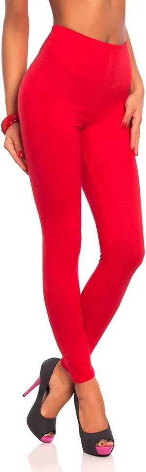Leggings Cotton Women's Ultra Soft Solid Leggings Plus Size Tummy Control Athletic High Waisted Yoga Leggings