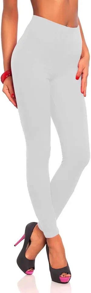 Leggings Cotton Women's Ultra Soft Solid Leggings Plus Size Tummy Control Athletic High Waisted Yoga Leggings