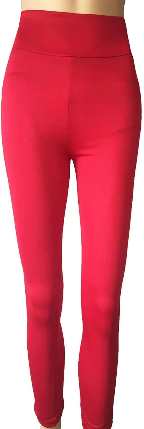 Leggings Cotton Women's Ultra Soft Solid Leggings Plus Size Tummy Control Athletic High Waisted Yoga Leggings