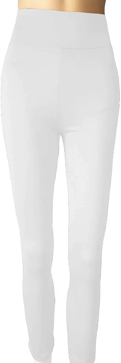 Leggings Cotton Women's Ultra Soft Solid Leggings Plus Size Tummy Control Athletic High Waisted Yoga Leggings