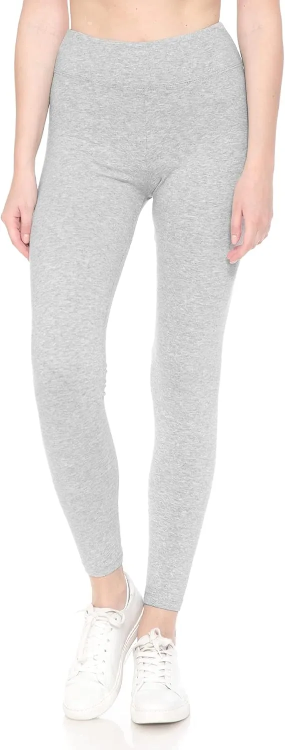 Leggings Depot Cotton Women's Premium Quality Ultra Soft Solid Leggings