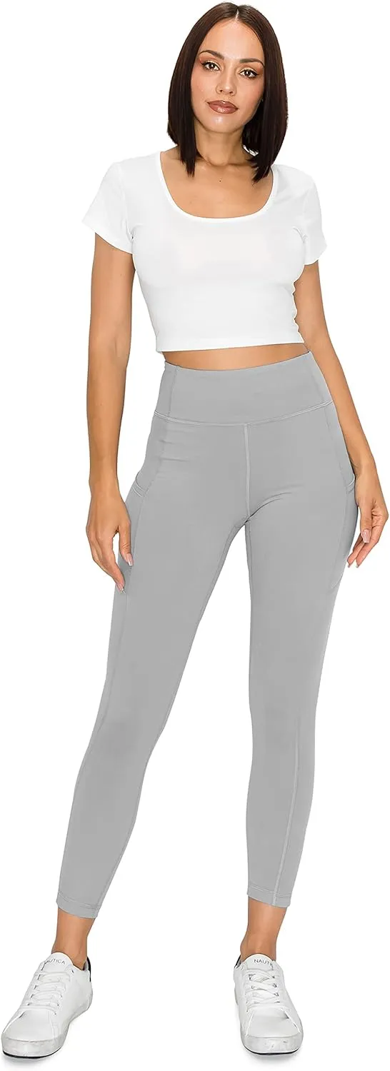 Leggings Depot High Waist 7/8 Leggings for Women Workout Yoga Pants with Pockets