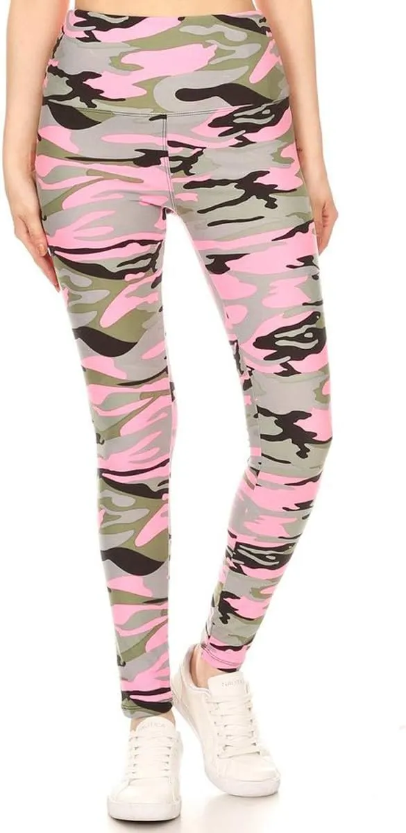Leggings Depot High Waisted Camouflage & Multiple Print Leggings for Women - Reg, Plus, 1X3X, 3X5X