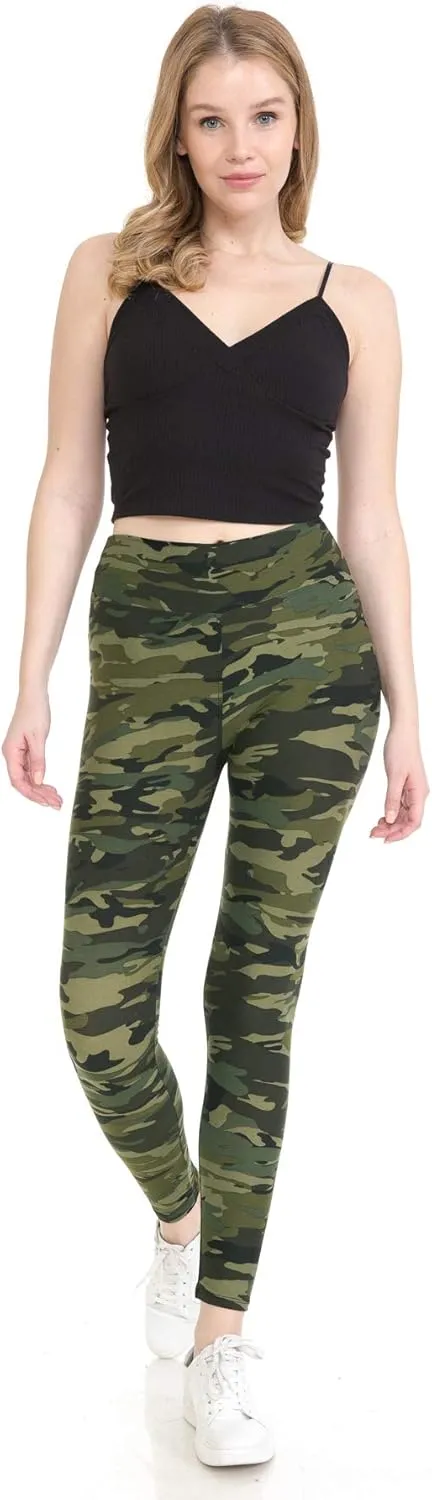 Leggings Depot High Waisted Camouflage & Multiple Print Leggings for Women - Reg, Plus, 1X3X, 3X5X