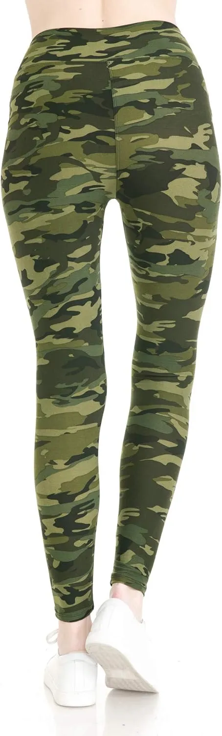 Leggings Depot High Waisted Camouflage & Multiple Print Leggings for Women - Reg, Plus, 1X3X, 3X5X