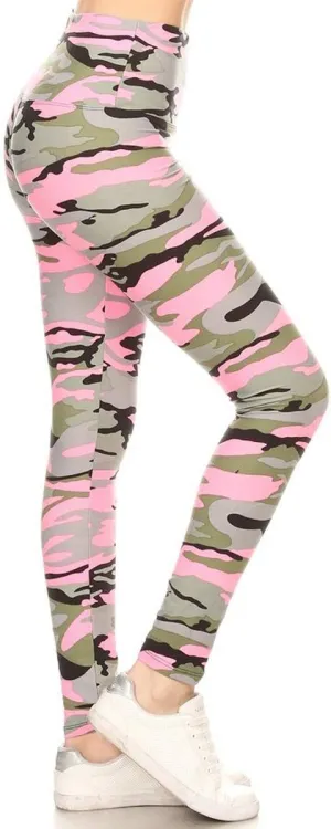 Leggings Depot High Waisted Camouflage & Multiple Print Leggings for Women - Reg, Plus, 1X3X, 3X5X