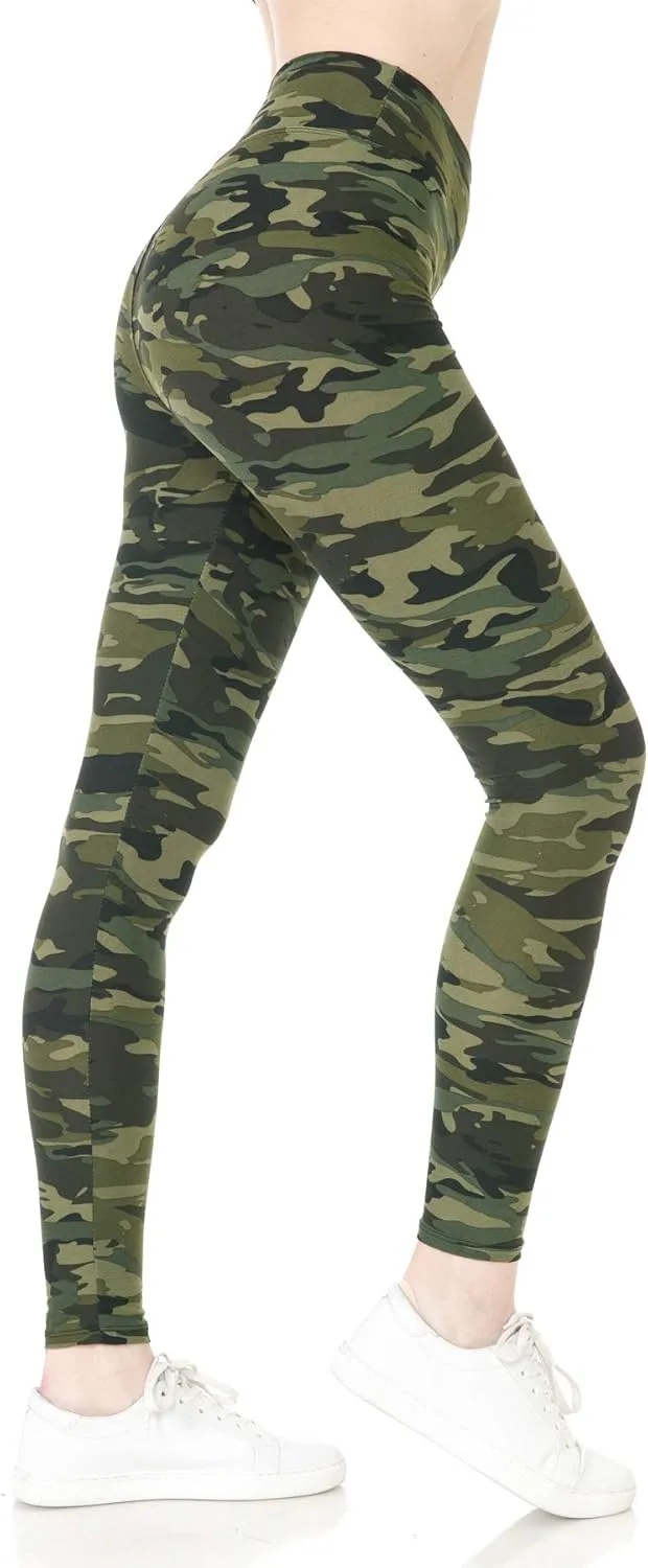 Leggings Depot High Waisted Camouflage & Multiple Print Leggings for Women - Reg, Plus, 1X3X, 3X5X