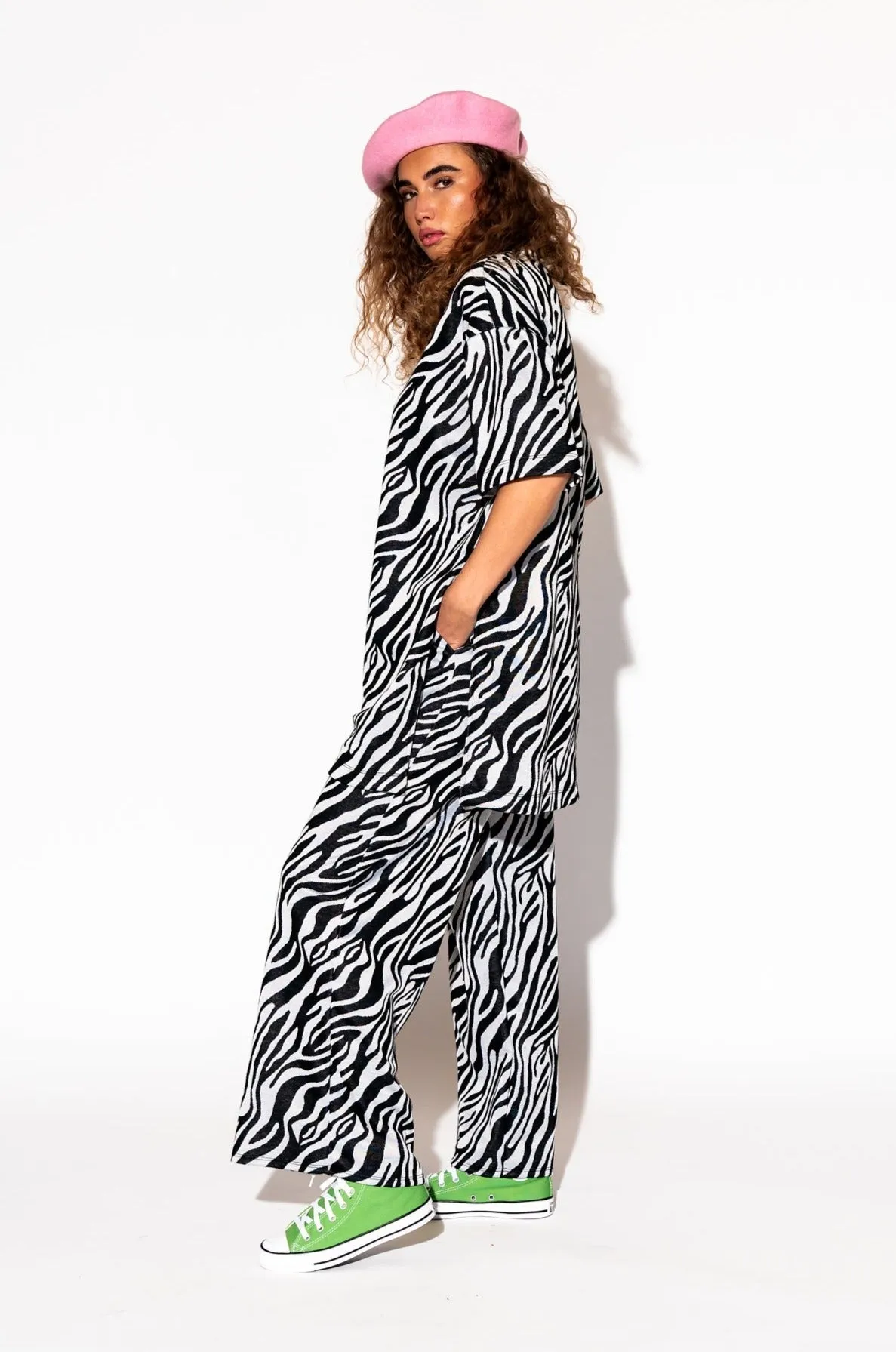 Leveled Up Double Knit Playsuit in Zebra Baby